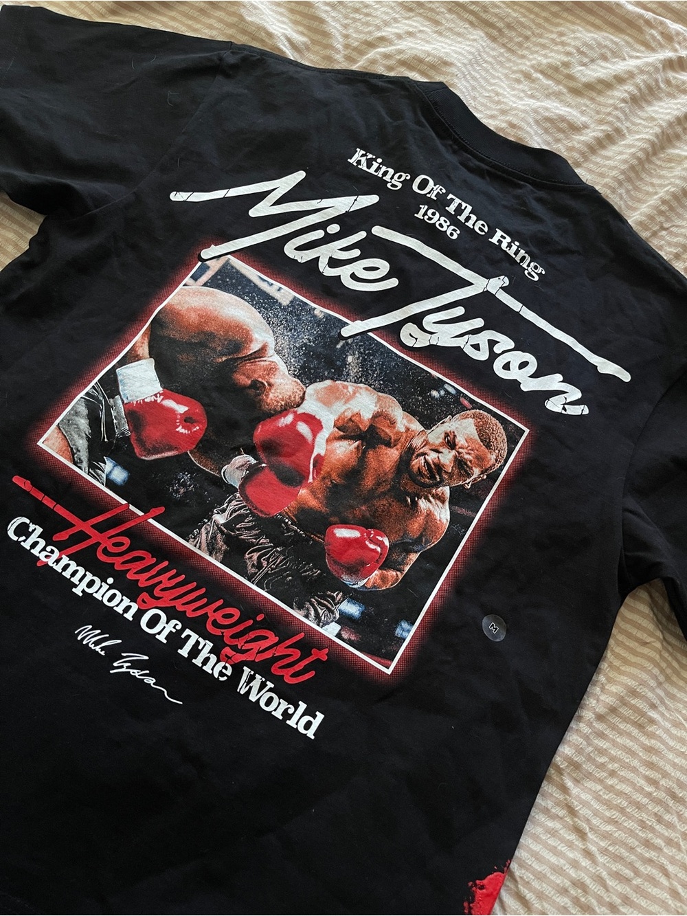 Mike Tyson Graphic Tee - Black with Red Accents